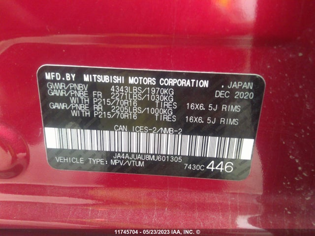 JA4AJUAU8MU601305 Mitsubishi RVR ES
