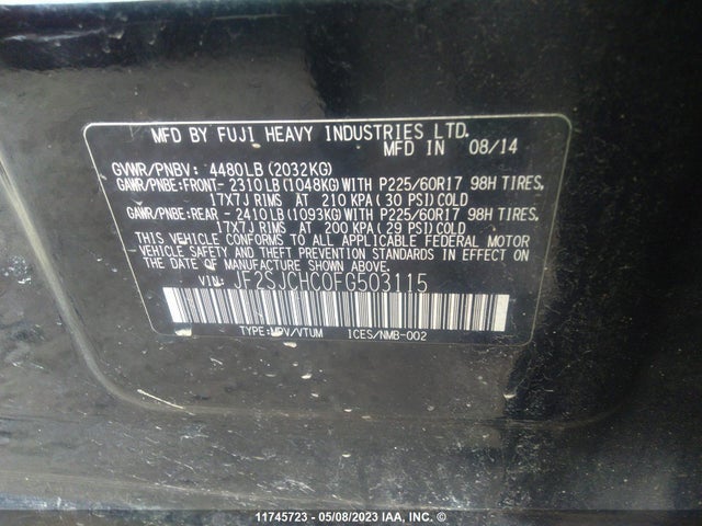 JF2SJCHC0FG503115 Subaru Forester 2.5i Limited