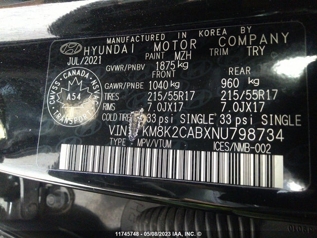 Hyundai Kona Preferred 2022 KM8K2CABXNU798734 Image 11