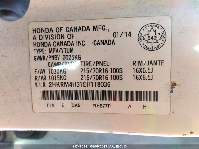 Honda CR-V LX 2014 2HKRM4H31EH118036 Image 10
