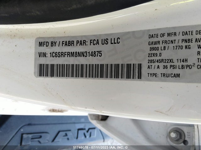 1C6SRFRM8NN314875 RAM 1500 Laramie