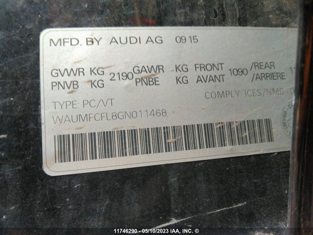 WAUMFCFL8GN011468 Audi A4 Technik Plus