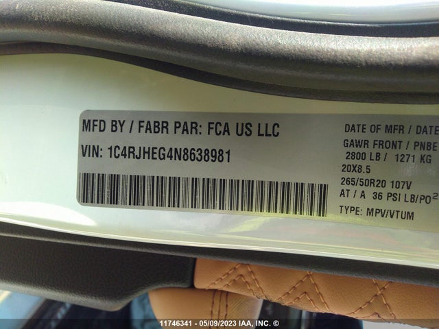1C4RJHEG4N8638981 Jeep Grand Cherokee