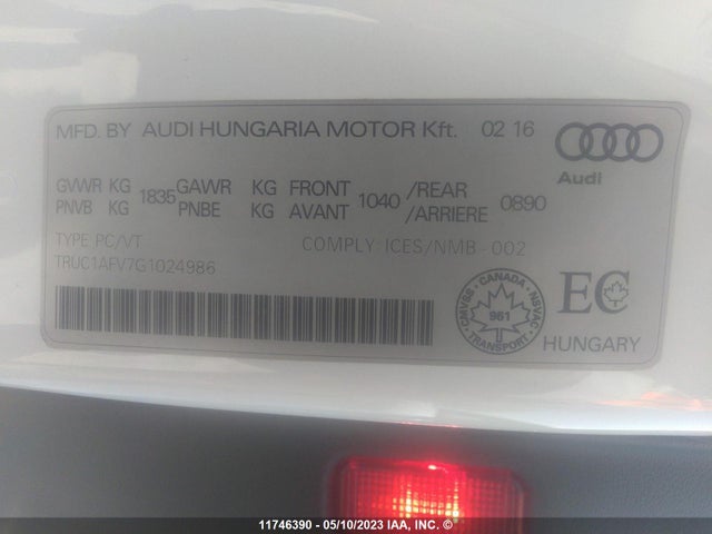 TRUC1AFV7G1024986 Audi TTS
