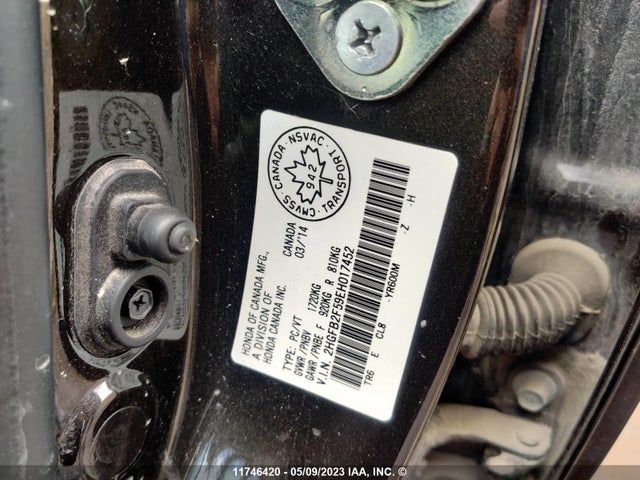 Honda Civic Sedan Ex 2014 2HGFB2F59EH017452 Image 9