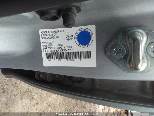 Honda Civic Sedan Lx 2015 2HGFB2F40FH047657 Image 10