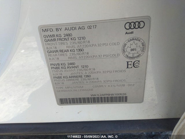WA1L2AFP8HA100526 Audi Q5 Premium Plus