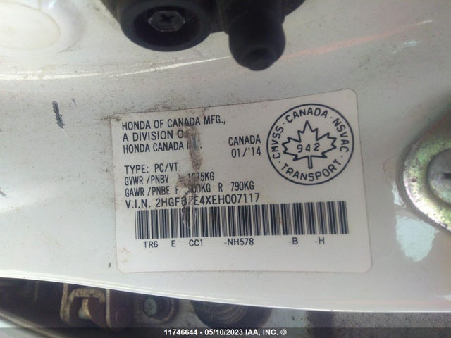 Honda Civic Sedan Lx 2014 2HGFB2E4XEH007117 Image 9