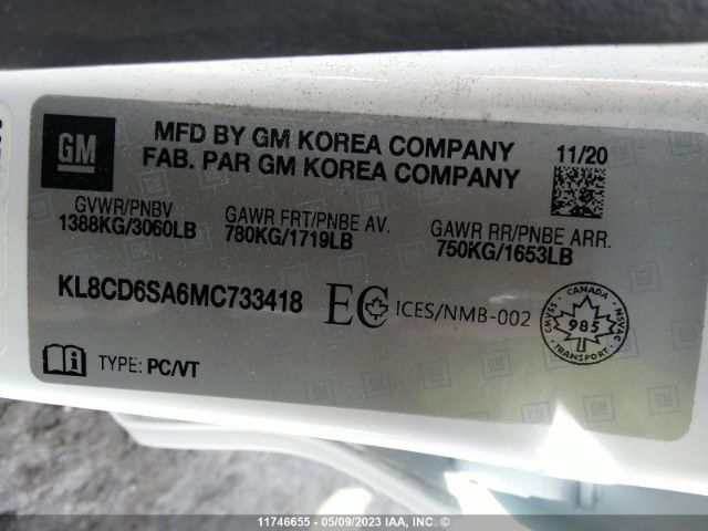 Chevrolet SPARK 1LT 2021 KL8CD6SA6MC733418 Image 9