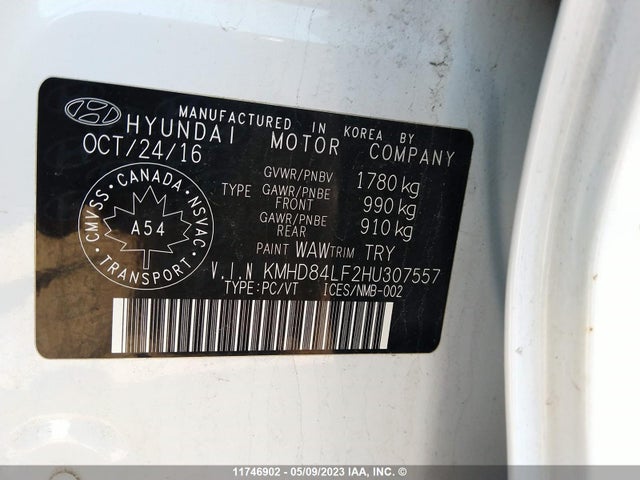 Hyundai ELANTRA GL 2017 KMHD84LF2HU307557 Image 9