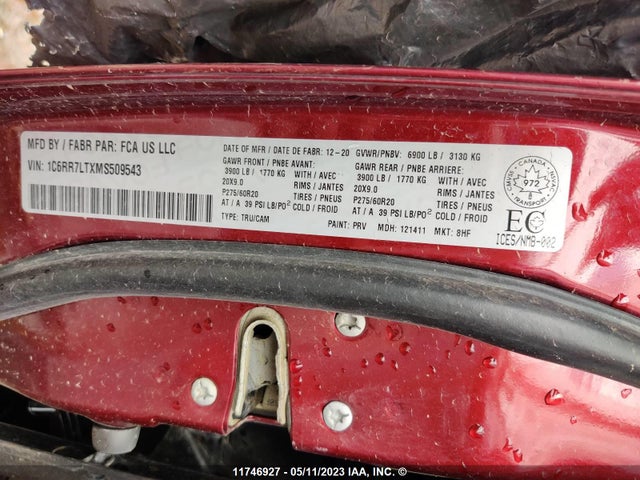 1C6RR7LTXMS509543 RAM 1500 Classic Warlock