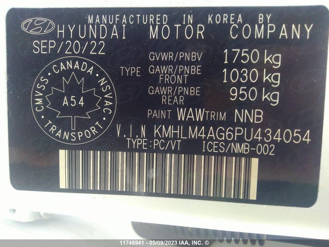 Hyundai ELANTRA SEL 2023 KMHLM4AG6PU434054 Image 10