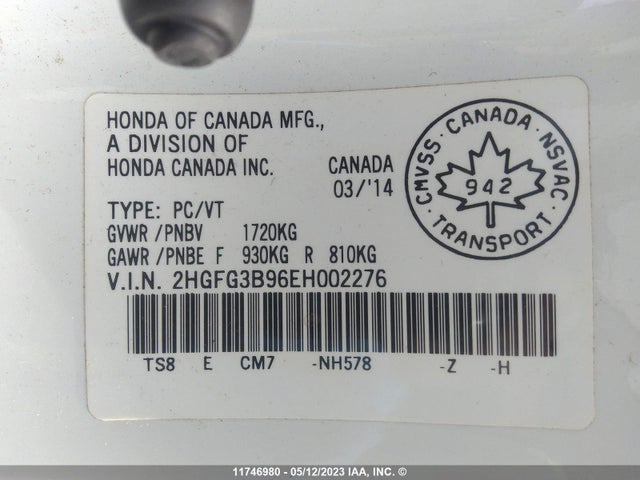Honda Civic Coupe Ex-l 2014 2HGFG3B96EH002276 Image 9
