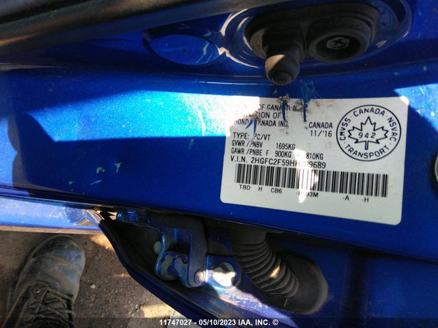 Honda Civic Sedan Lx 2017 2HGFC2F59HH009689 Image 9