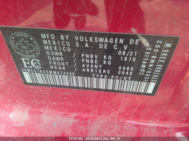 Volkswagen Jetta Highline 2021 3VWE57BU5MM074966 Image 10