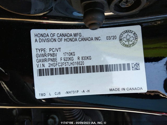Honda Civic Sedan Lx 2020 2HGFC2F57LH016620 Image 11
