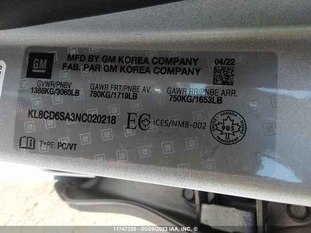 Chevrolet SPARK 1LT 2022 KL8CD6SA3NC020218 Image 9