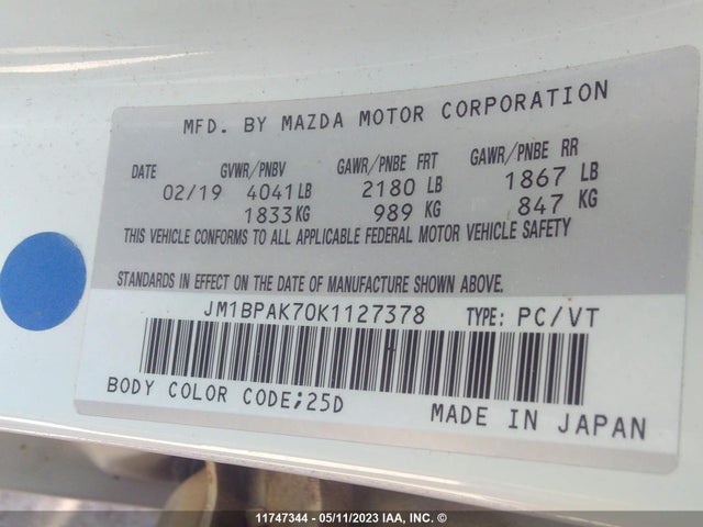 Mazda MAZDA3 2019 JM1BPAK70K1127378 Image 9