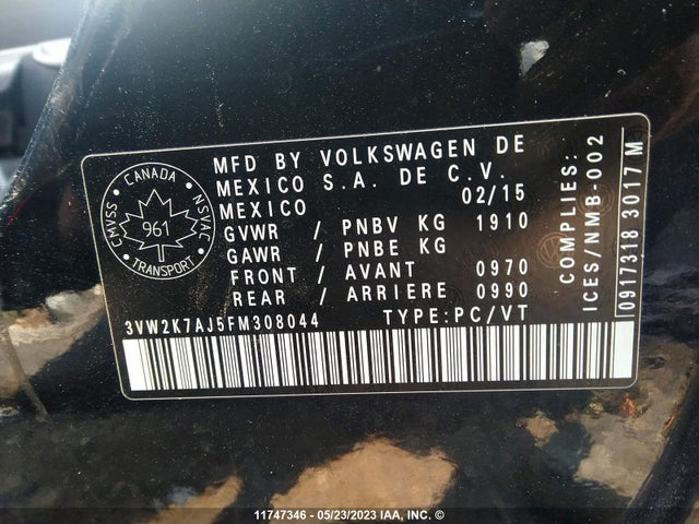 3VW2K7AJ5FM308044 Volkswagen JETTA S