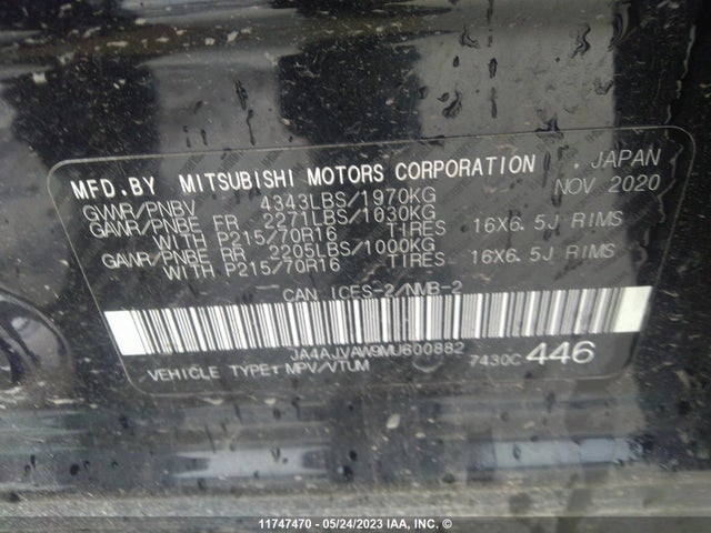 JA4AJVAW9MU600882 Mitsubishi Rvr Se/sel/le/gt
