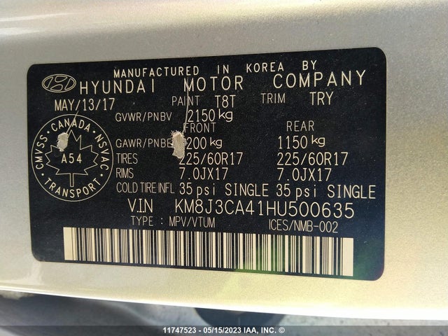 Hyundai Tucson Luxury 2017 KM8J3CA41HU500635 Image 10