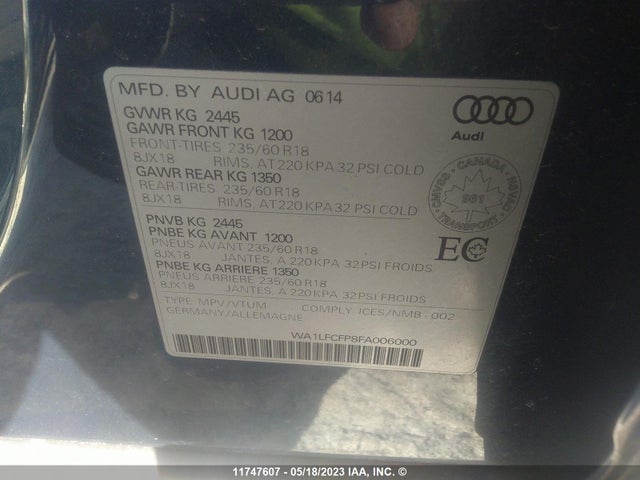 WA1LFCFP8FA006000 Audi Q5 2.0t Progressiv