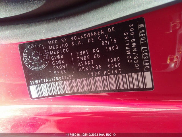 3VWYT7AU1FM067861 Volkswagen GOLF GTI