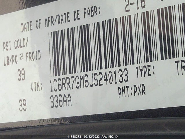 1C6RR7GM6JS240133 RAM 1500 Big Horn