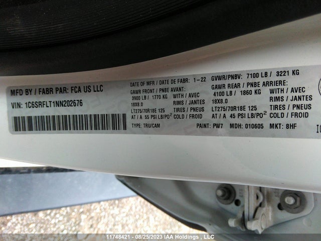 1C6SRFLT1NN202676 RAM 1500 Rebel