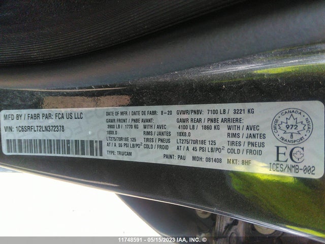 1C6SRFLT2LN372378 RAM 1500 Rebel