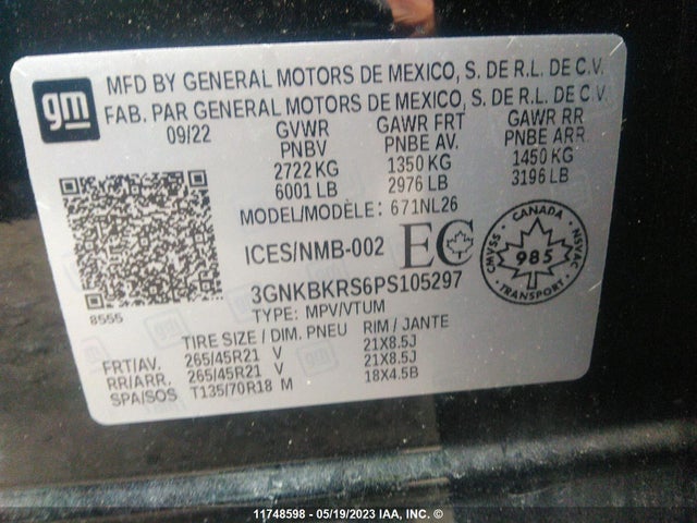 Chevrolet BLAZER RS 2023 3GNKBKRS6PS105297 Image 9