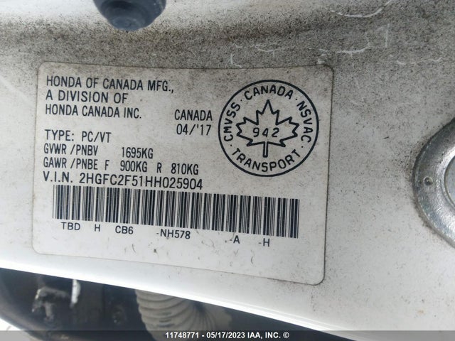 Honda Civic Sedan Lx 2017 2HGFC2F51HH025904 Image 11