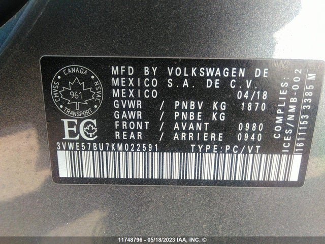 Volkswagen JETTA SEL 2019 3VWE57BU7KM022591 Image 11