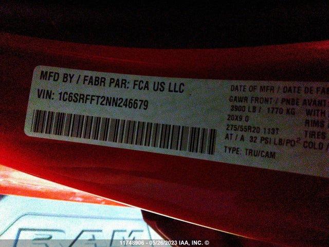 1C6SRFFT2NN246679 RAM 1500 Big Horn