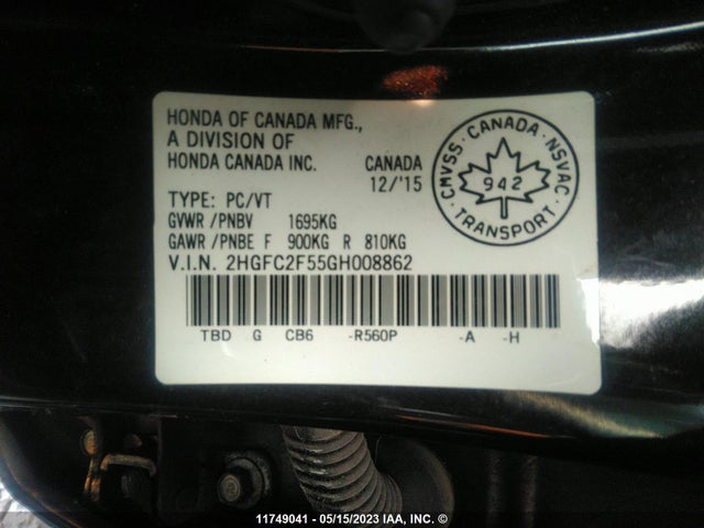 Honda Civic Sedan Lx 2016 2HGFC2F55GH008862 Image 9