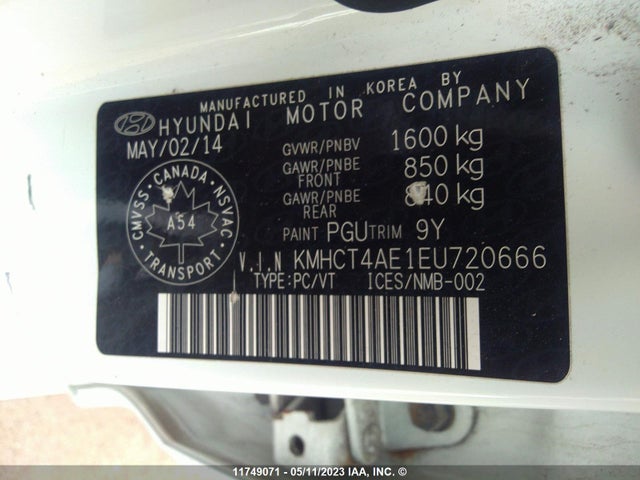 Hyundai ACCENT GL 2014 KMHCT4AE1EU720666 Image 11