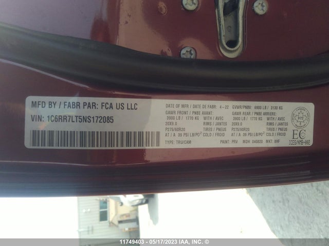 1C6RR7LT5NS172085 RAM 1500 Classic Warlock