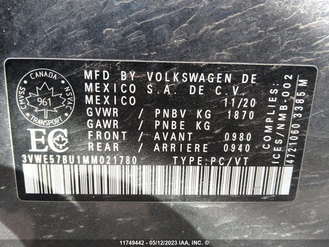 Volkswagen JETTA SEL 2021 3VWE57BU1MM021780 Image 9