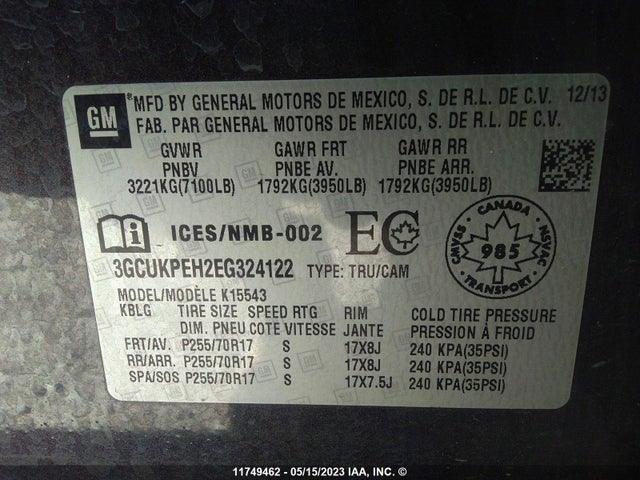 Chevrolet Silverado 1500 Work 2014 3GCUKPEH2EG324122 Image 9