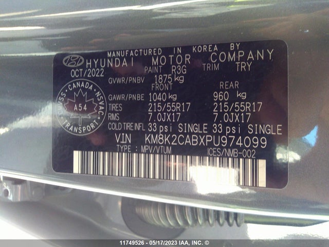 Hyundai Kona Preferred 2023 KM8K2CABXPU974099 Image 11