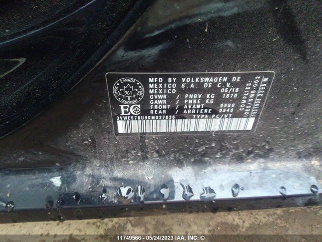 Volkswagen Jetta Highline 2019 3VWE57BU9KM037836 Image 9