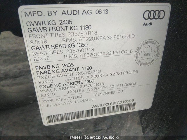 WA1LFCFP3EA010096 Audi Q5