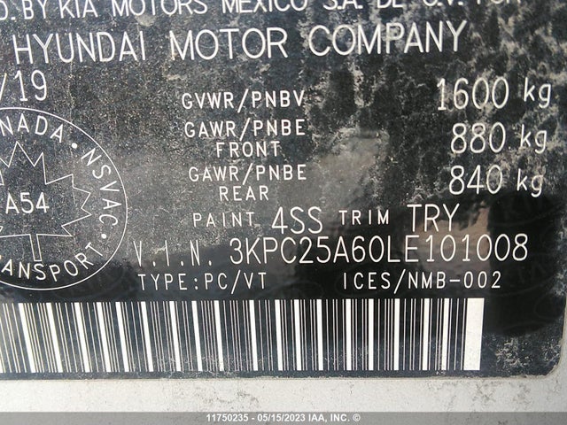 Hyundai Accent Preferred 2020 3KPC25A60LE101008 Image 11