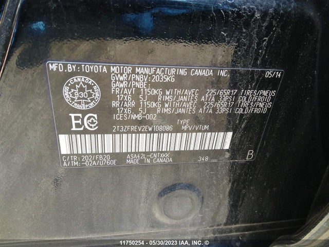 Toyota RAV4 LE 2014 2T3ZFREV2EW108086 Image 9