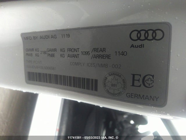 WAUENAF43LN006581 Audi A4 Premium Plus