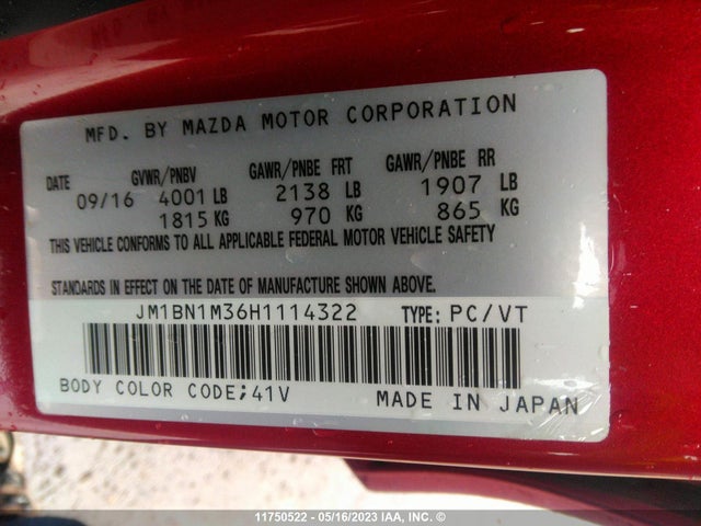 Mazda 3 Grand Touring 2017 JM1BN1M36H1114322 Image 10