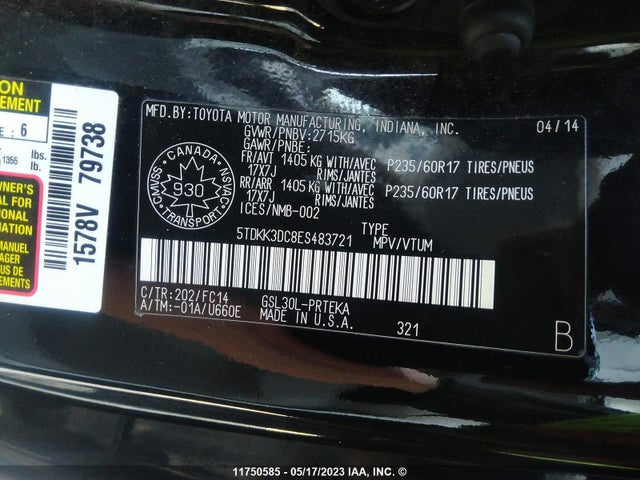 Toyota SIENNA LE 2014 5TDKK3DC8ES483721 Image 11