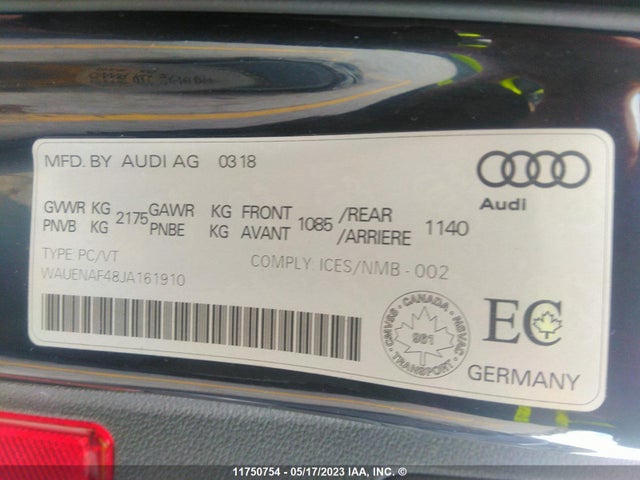 WAUENAF48JA161910 Audi A4 Premium Plus