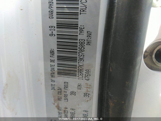 1C6RR7KT9KS705083 RAM 1500 Classic Tradesman