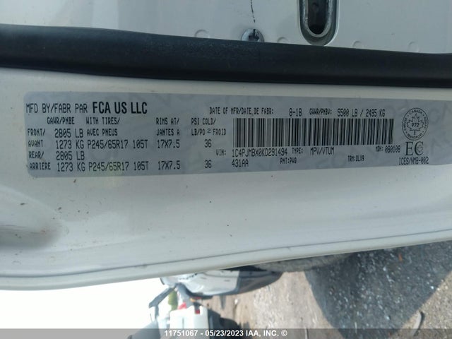 1C4PJMBX0KD291494 Jeep Cherokee Trailhawk Elite